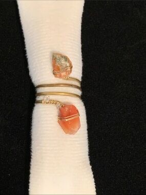 Free People Like Sugar Midi Ring Gold Carnelian